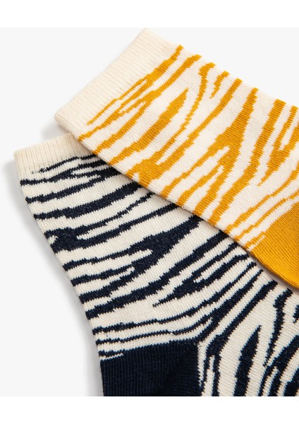 2'li Zebra Desenli Çorap Seti
