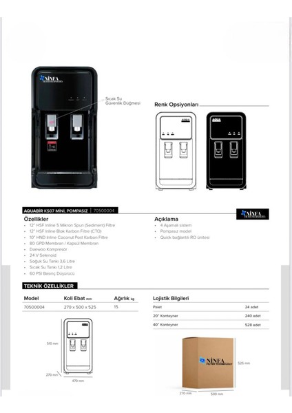 Sx-60 Kısa Arıtmalı Sebil