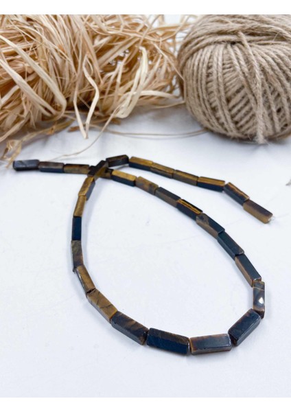 Kkaplan Gözü Dikdörtgen Kesim 4*13 mm Doğal Taş Dizi