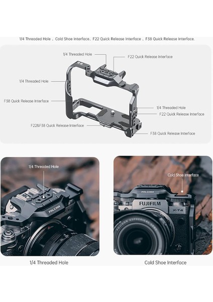 F22&F38 Quick Release Camera Cage Çerçeve (Fujıfılm X-T4)