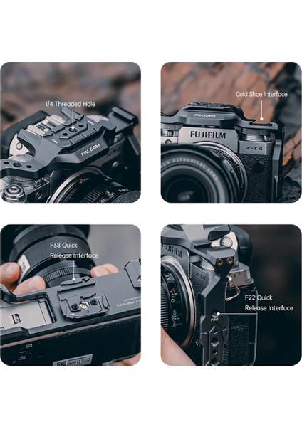 F22&F38 Quick Release Camera Cage Çerçeve (Fujıfılm X-T4)