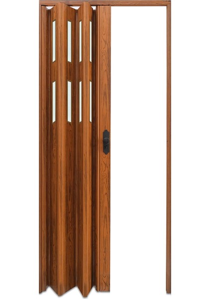 87 x 215 Ceviz Renk Camlı Pvc Akordiyon Kapı - Frnakmodel-1-45 modelleri