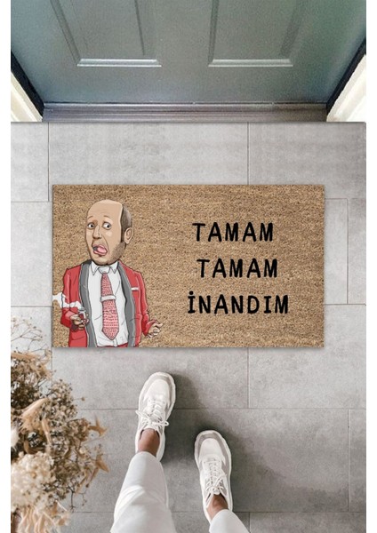 Home Modern Dijital Baskı - Kahverengi Ismail Abi Paspas - Tamam Inandık - Kapı Önü Paspası