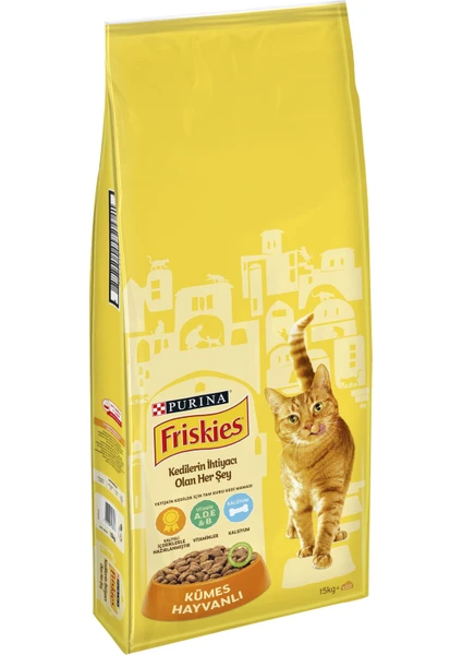 Frıskıes Yetişkin Tavuklu Kedi Maması 15 kg