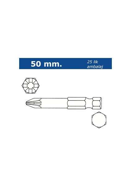 Proscr SCR03165 - PZ2-50 Mm Pozi Bits Uç