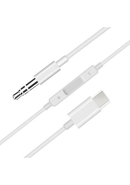 1 Metre Type-C To Aux Kulaklık Çevirici Dönüştürücü 3.5 mm Huawei Mate Xiaomi Samsung Note Galaxy S21 S20 Htc Google Pixel Redmi Uyumlu Type-C To 3.5mm Aux Audio Headphone Adaptör