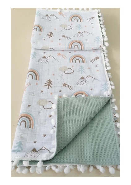 Müslin Pike 110X100 Ölçülerinde Bir Tarafı Müslin Bir Tarafı Pike 100% Pamuk