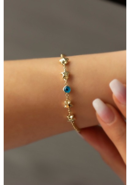 Altın Yıldızlı Nazar Bileklik