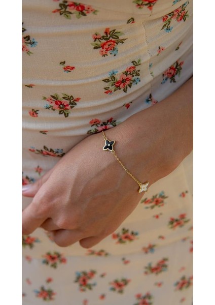 Altın Mineli Yonca Bileklik