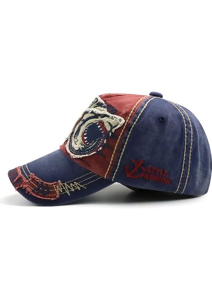 13948 Köpekbalığı Deseni Yıkanabilir Beyzbol Kapı Ilkbahar ve Sonbahar Güneş Şapkası Koyu Gri (Yurt Dışından) fiyatları