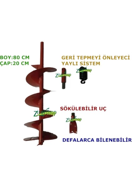 Farmer Toprak Burgu Ucu Yaylı 20 cm Burgu