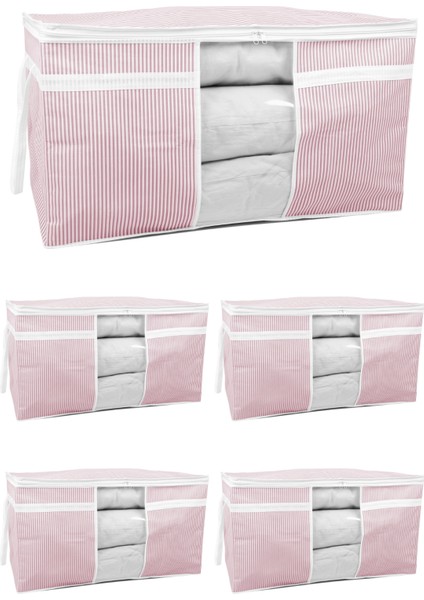 5 Adet - Pencereli Yastık Yorgan Hurcu 75 x 40 x 40 cm - Pembe