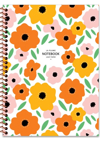 16.5X22.5 Çizgili Defter La Plume Flowers - Rengarenk