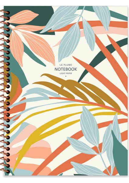 16.5X22.5 Çizgili Defter La Plume Flowers - Tropik