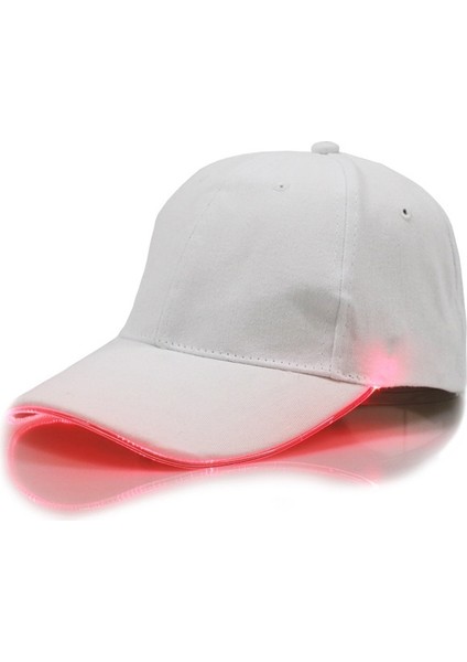 LED Işıklı Beyzbol Şapkası Erkek Dış Mekan Floresan Sunhat Stil: Şarj Edilebilir Renk: Beyaz Şapka Kırmızı Işık (Yurt Dışından)