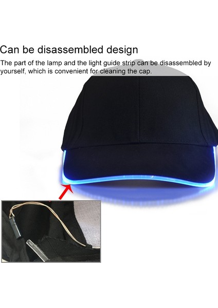 LED Işıklı Beyzbol Şapkası Erkek Dış Mekan Floresan Sunhat Stil: Şarj Edilebilir Renk: Beyaz Şapka Kırmızı Işık (Yurt Dışından)