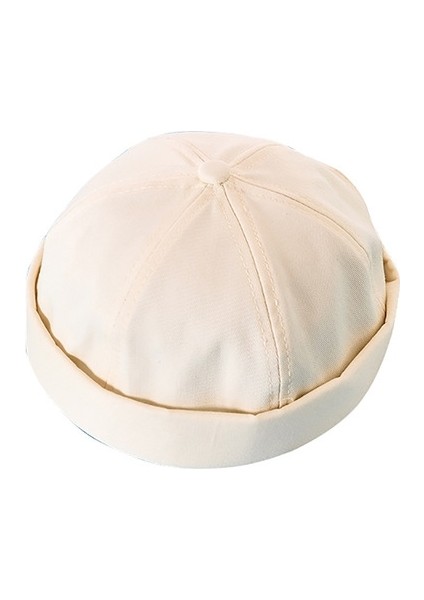 Sonbahar ve Kış Modelleri Pamuk ve Keten Ev Sahibi Şapka Kelon Kapağı Boyut: 56-58CM Ayarlanabilir Beyaz (Yurt Dışından)