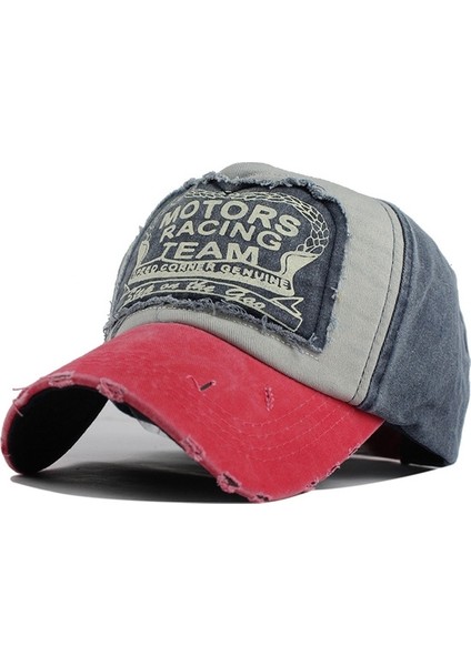 Yetişkin Renk Kontrast Retro Mektup Beyzbol Kapağı Karpuz Kırmızı + Lacivert (Yurt Dışından)