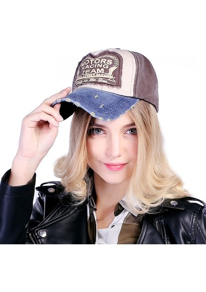 Yetişkin Renk Kontrast Retro Mektup Beyzbol Kapağı Karpuz Kırmızı + Lacivert (Yurt Dışından) modelleri