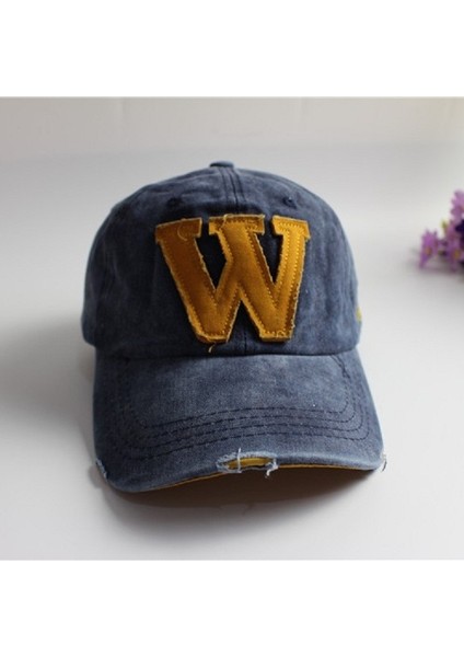 Alfabe Deseni Tuval Beyzbol Şapkası Denim Mavisi (Yurt Dışından) fiyatları