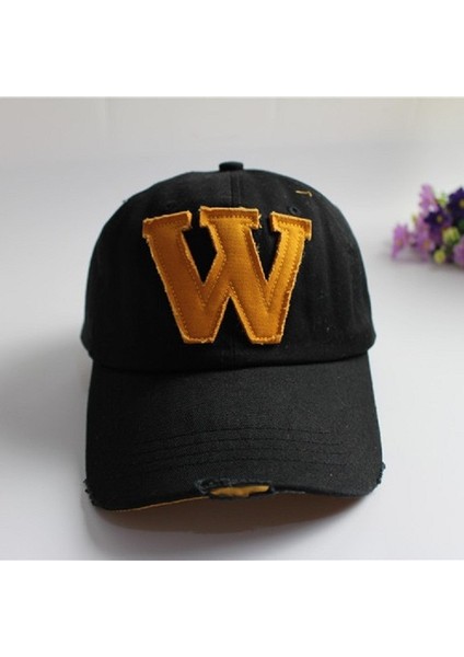 Alfabe Deseni Tuval Beyzbol Şapkası Siyah (Yurt Dışından) fiyatları