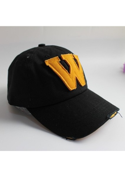 Alfabe Deseni Tuval Beyzbol Şapkası Siyah (Yurt Dışından) modelleri