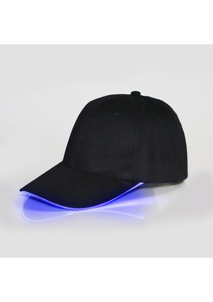 Szykd LED Işıltılı Beyzbol Şapkası Erkek Dış Mekan Floresan Sunhat Stil: Renk: Siyah Şapka Mavisi Işık  (Yurt Dışından)