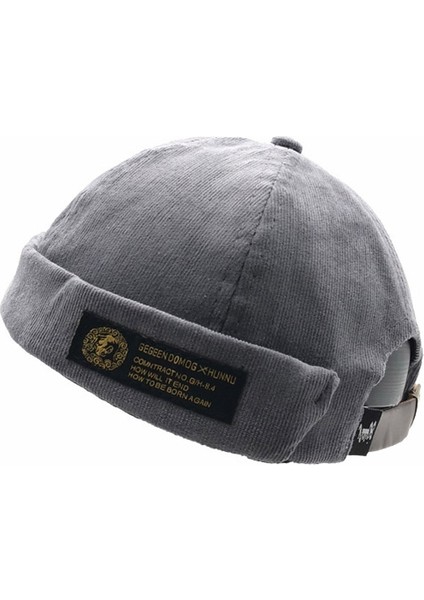 A16 Sonbahar ve Kış Kadife Kısa Retro Beanie Erkekler ve Kadınlar Için Boyut: Bir Beden Gri (Yurt Dışından)