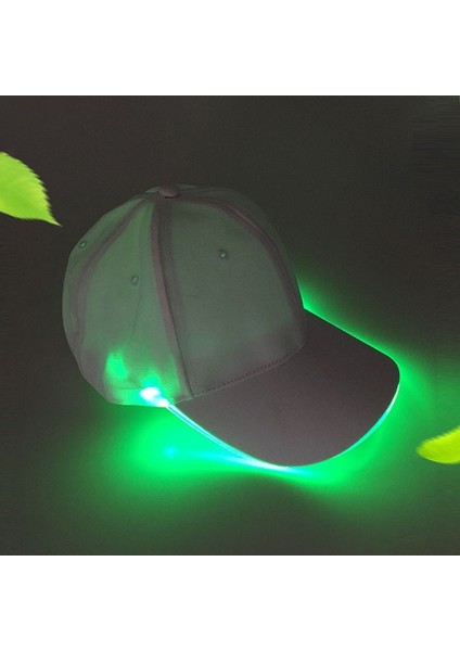 LED Işıklı Beyzbol Şapkası Erkek Dış Mekan Floresan Sunhat Stil: Şarj Edilebilir Renk: Beyaz Şapka Yeşil Işık (Yurt Dışından) fırsatları