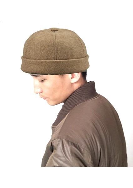 G12788 Demir Mark Street Melon Skullcap Retro Flanşlı Ev Sahibi Şapkası Kalmadan Boyut: 58CM Derin Bej (Yurt Dışından) fiyatları