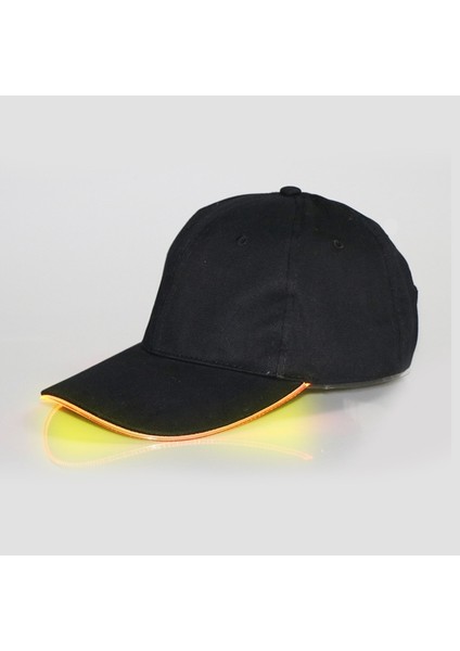 LED Işıklı Beyzbol Şapkası Erkek Dış Mekan Floresan Sunhat Stil: Şarj Edilebilir Renk: Siyah Şapka Sarı Işık (Yurt Dışından)