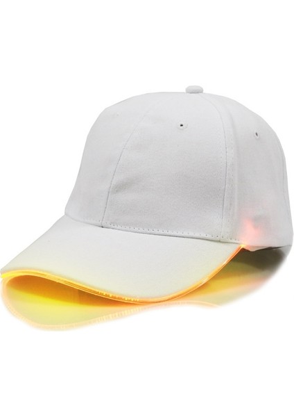 LED Işıklı Beyzbol Şapkası Erkek Dış Mekan Floresan Sunhat Stil: Şarj Edilebilir Renk: Beyaz Şapka Sarı Işık (Yurt Dışından)