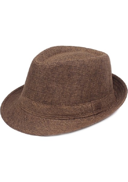 Kahverengi Moda Seaside Sun Visor Şapkası Katlanır Net Yüzey Caz Şapkası Boyut: 58CM (Yurt Dışından)