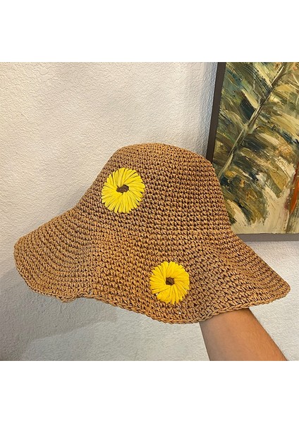 Kadın Hasır Şapka Küçük Papatya Plaj Şapkası Boyut: M 56-58CM (Yurt Dışından) fiyatları