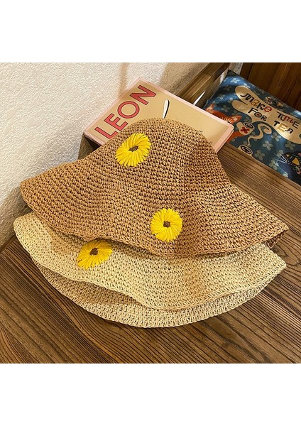 Kadın Hasır Şapka Küçük Papatya Plaj Şapkası Boyut: M 56-58CM (Yurt Dışından) modelleri