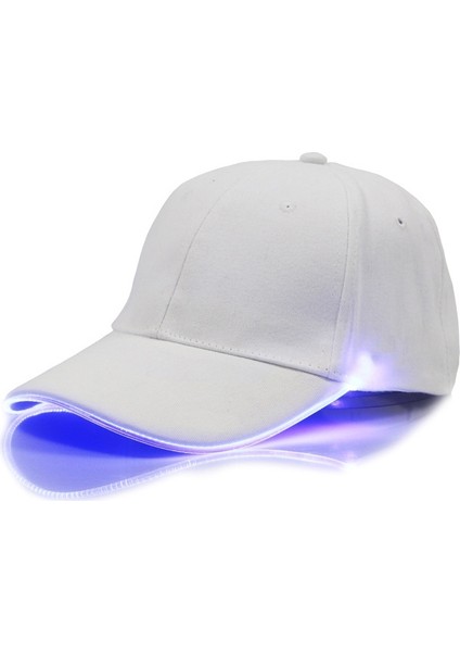 LED Işıklı Beyzbol Şapkası Erkek Dış Mekan Floresan Sunhat Stil: Şarj Edilebilir Renk: Beyaz Şapka Mavisi Işık (Yurt Dışından)