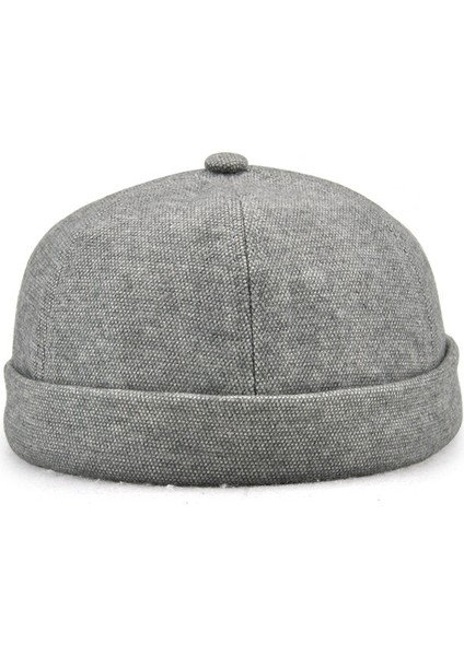 G12788 Demir Mark Street Melon Skullcap Retro Flanşlı Ev Sahibi Şapkası Kalmadan Boyut: 58CM Gri (Yurt Dışından)