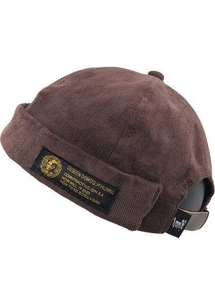 A16 Sonbahar ve Kış Kadife Kısa Retro Beanie Erkekler ve Kadınlar Için Boyut: Bir Beden Kahverengi (Yurt Dışından)