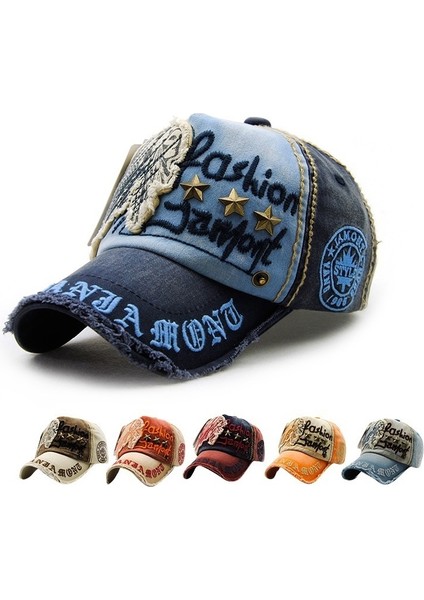 Jamont 9909 Güneş Şapkası Yıldız Şekeri Perçin Sıradan Mektuplar Beyzbol Kapağı Açık Tepeli Kapak Boyut: Bir Beden Koyu Mavi (Yurt Dışından) fiyatları