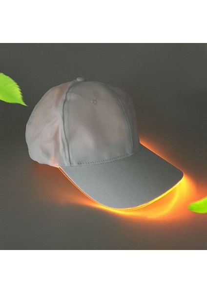 LED Işıltılı Beyzbol Şapkası Erkek Dış Mekan Floresan Sunhat Stil: Renk: Beyaz Şapka Sarı Işık (Yurt Dışından)