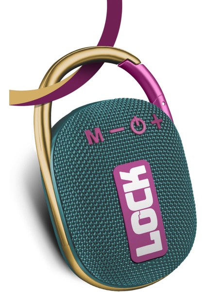 Lock Yeşil Taşınabilir Bluetooth Hoparlör Kilit Özellikli Yüksek Ses Gücü