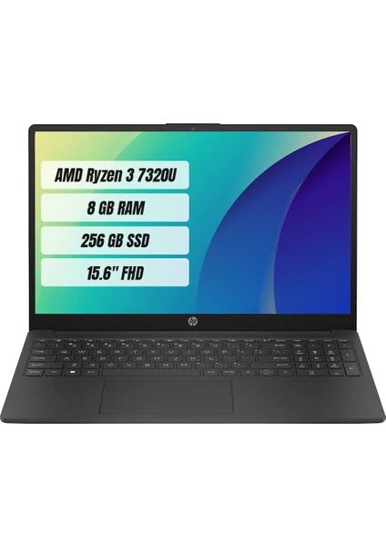 15-FC0003NT AMD Ryzen 3 7320U 8GB 256GB SSD Freedos 15.6" FHD Taşınabilir Bilgisayar 7P6E7EA