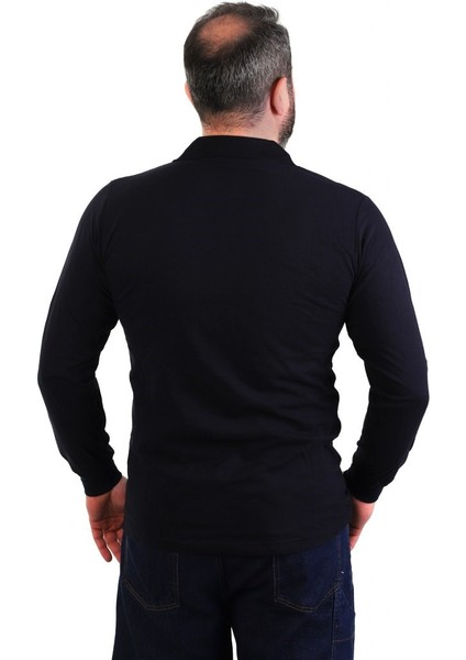 Eser - Polo Yaka Uzun Kol Penye İş Tişörtü - Cepli - Lacivert fiyatları