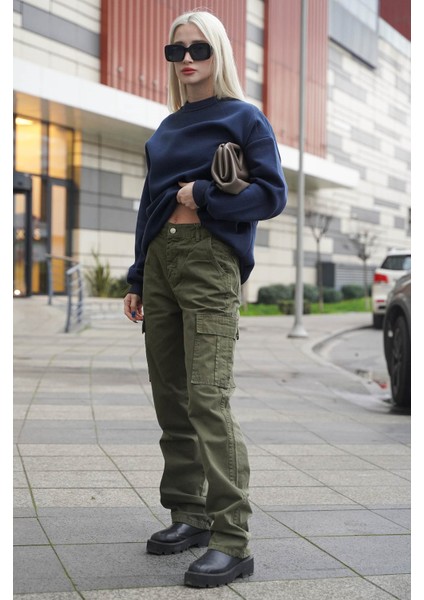 Lacivert Basic Sweatshirt Erkek Çocuklar İçin Uzun Kollu Rahat Tasarım fiyatları