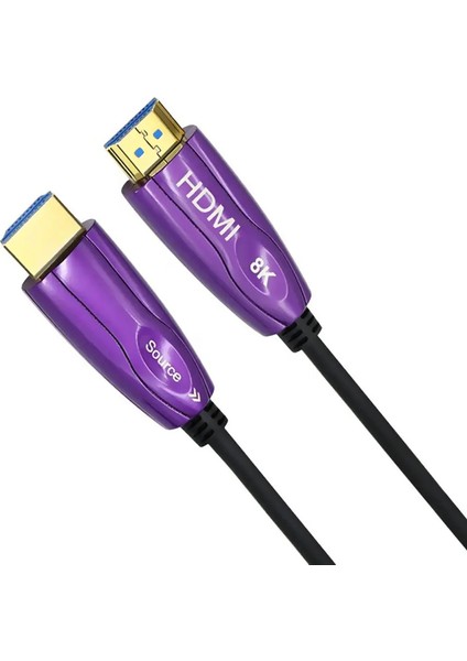 (CPS8K150) 15MT 8k 60HZ HDMI 2.1 - Ethernet 48 Gbps Metal Başlık Aktif Fiber Optıc HDMI Kablo