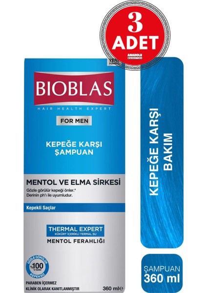 Thermal Expert Men Kepeğe Karşı Şampuan 360 ml 3 Adet