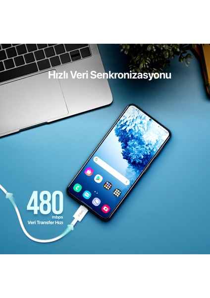120CM 2A Hızlı Şarj Type-C Şarj ve Data Transfer Kablosu Samsung Huawei Xiaomi Oppo Uyumlu
