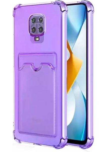 Xiaomi Redmi Note 9 Pro Kılıf Kartlıklı Darbe Korumalı Silikon + Ekran Koruyucu