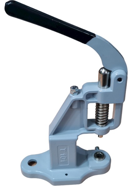 Açık Gri Tulumba El Presi - Delme Kuş Gözü Çıt Çıt Rivet ve Düğme Çakım Makinesi (Kalıpsız)