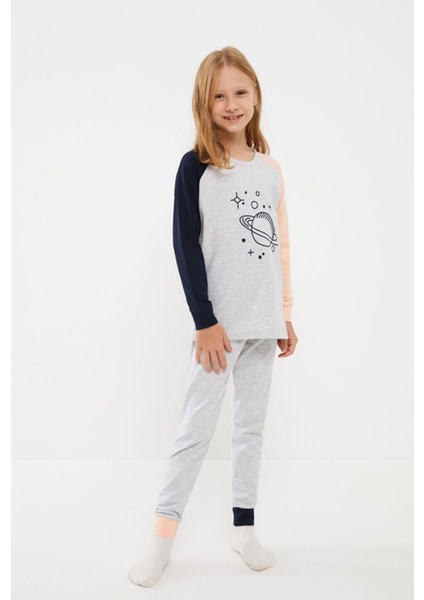 Bisiklet Yaka Baskılı Uzun Kollu Kız Çocuk Pijama Takım10 fiyatları